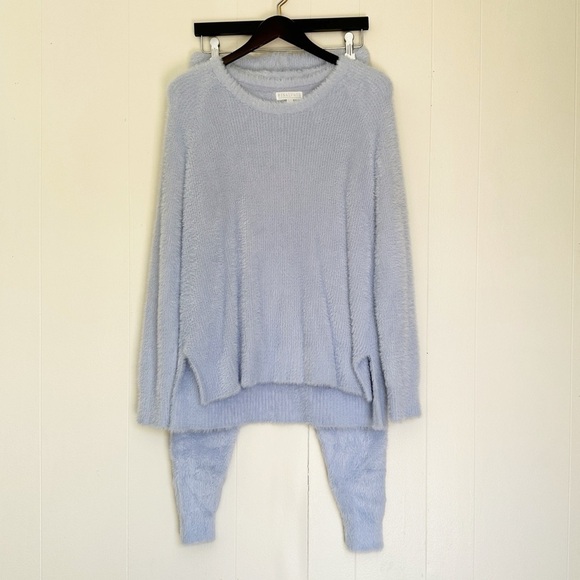 PJ SALVAGE Pants - PJ SALVAGE Sweater and Pants Set in Feather Knit Blue Mist Medium